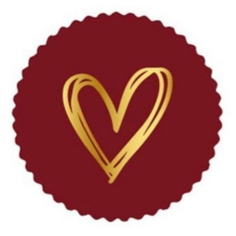 Kadostickers | Golden heart bordeaux